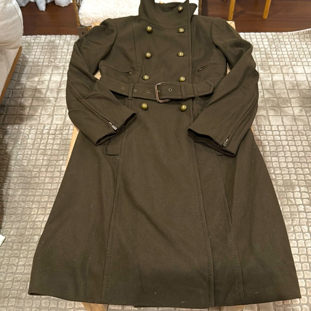 BCBG double breasted wool trench coat